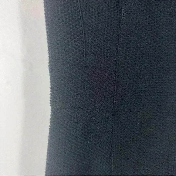 Rebecca Taylor Black Sheath Dress Textured Terry Flounce Sleeveless  Size 6 - Picture 11 of 14